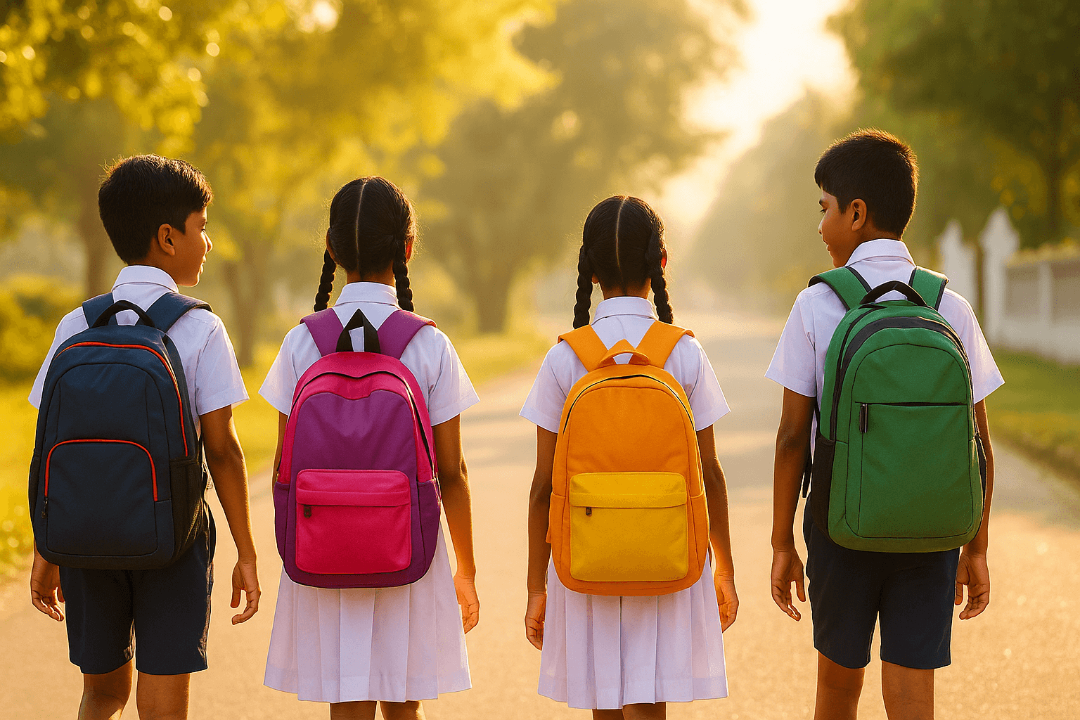 American Tourister school backpack navy blue with red accents, premium padded design for students
